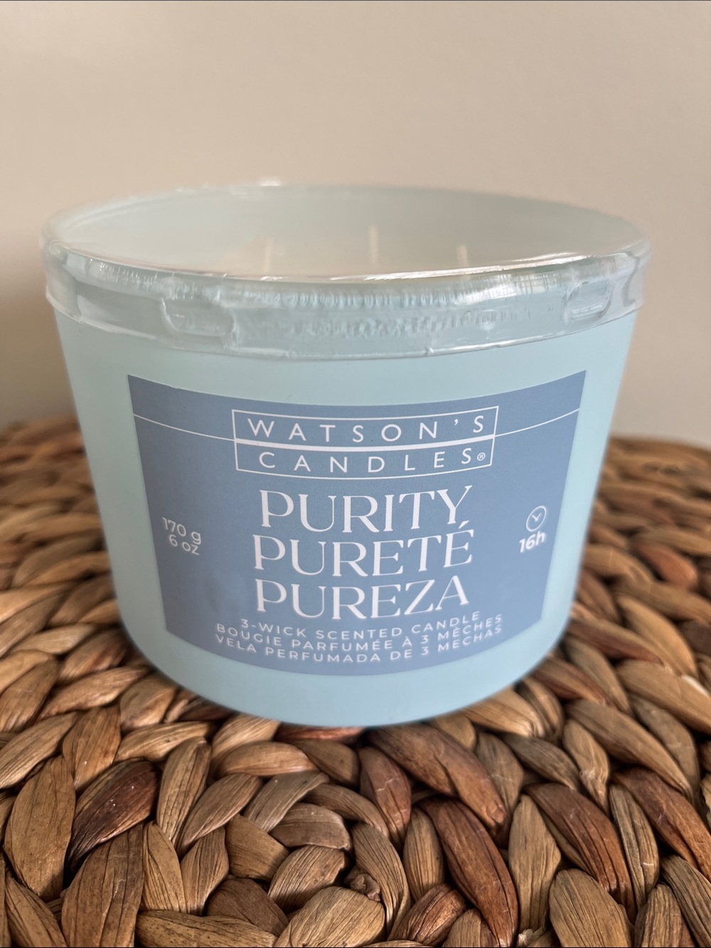 Watson’s Purity 3-Wick Scented Candle - Light Blue